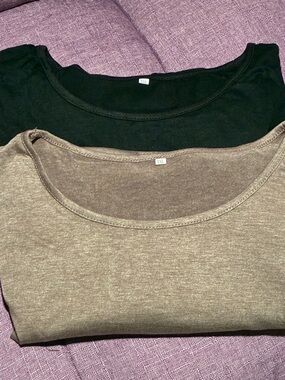 Women’s Short Sleeve Tee Duo - Black and Brown Taupe
